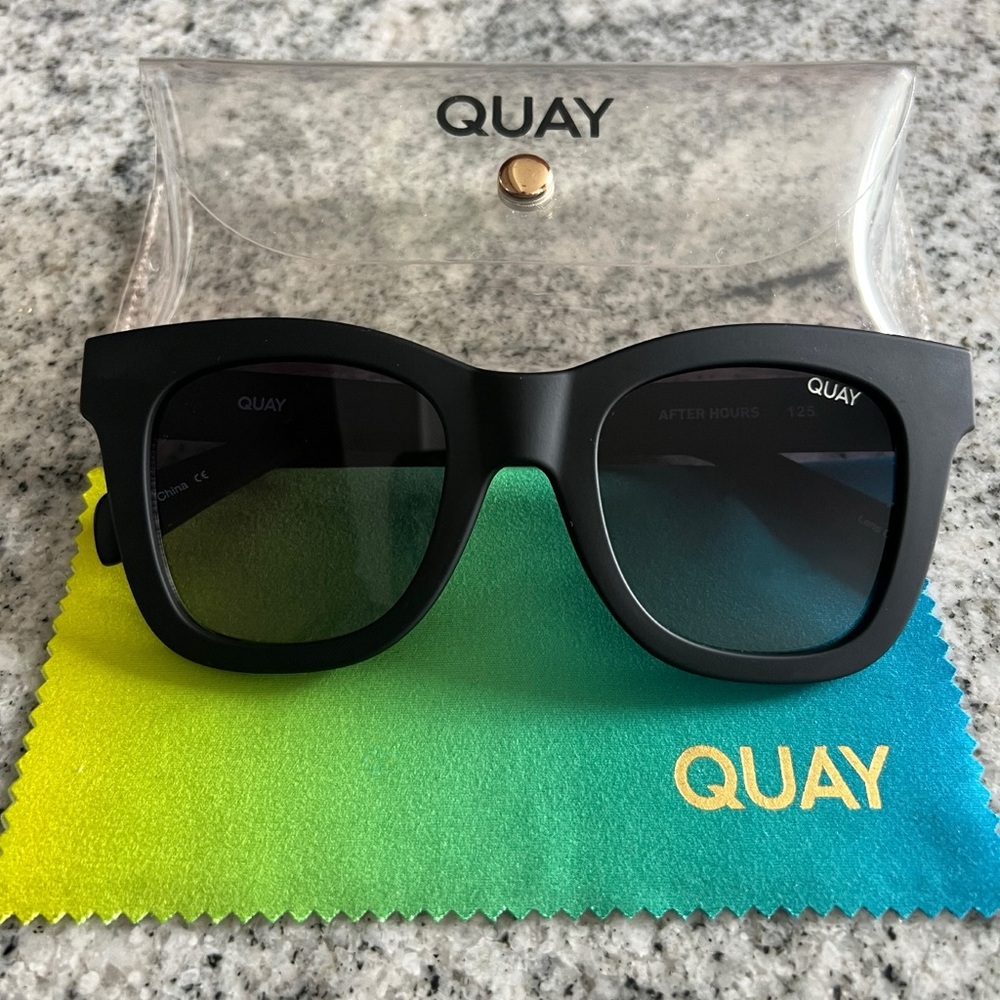 Quay Australia Black Matte Sunglasses with Dark Lenses